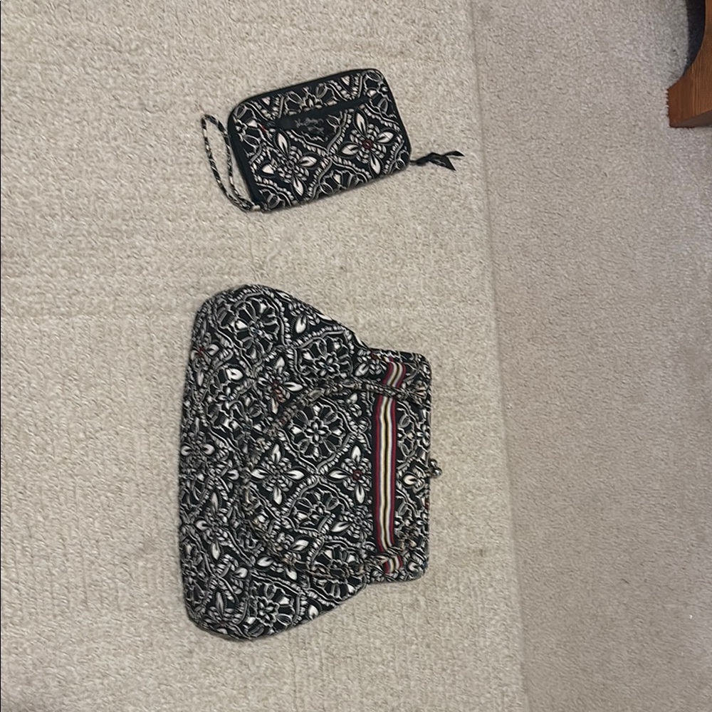 Matching set. -Black and White Floral Bag Set